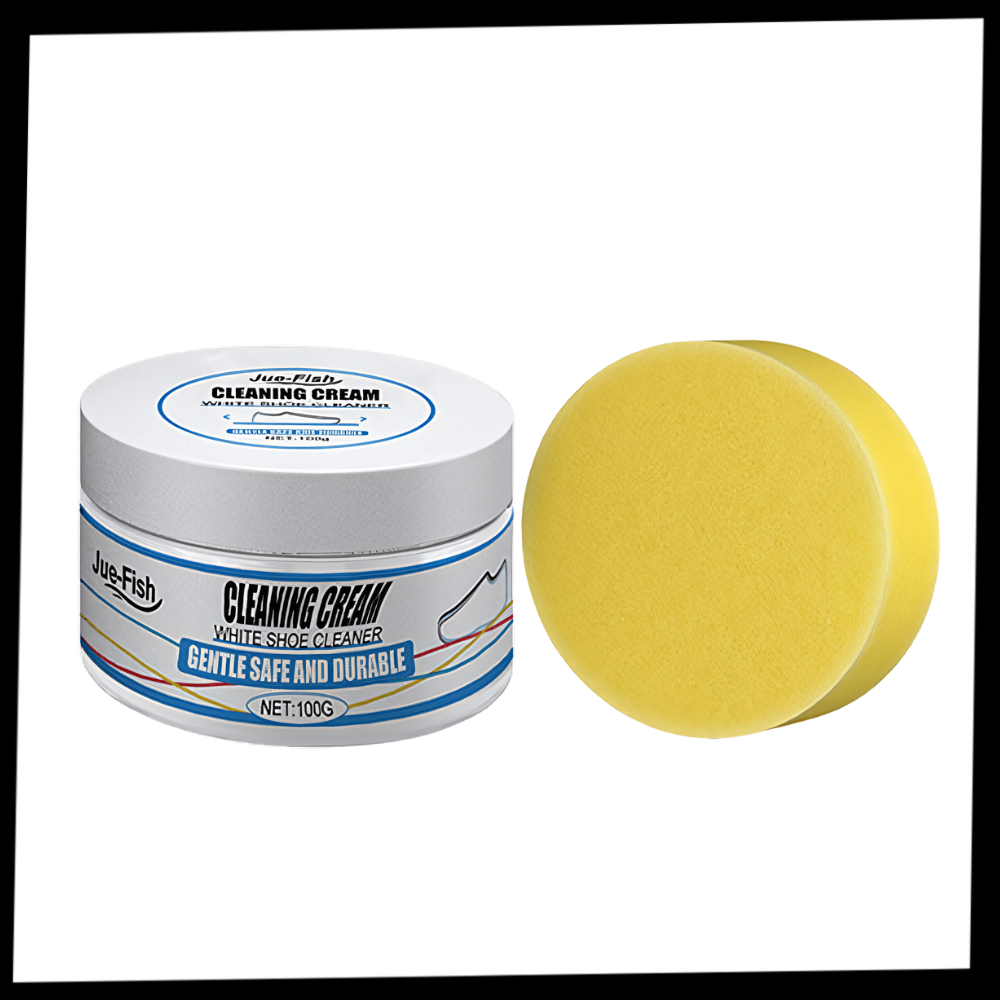 Embalaçao de creme de ciragem suave da Surpdew para limpeza de calçados, com embalagem cremosa e elegante.