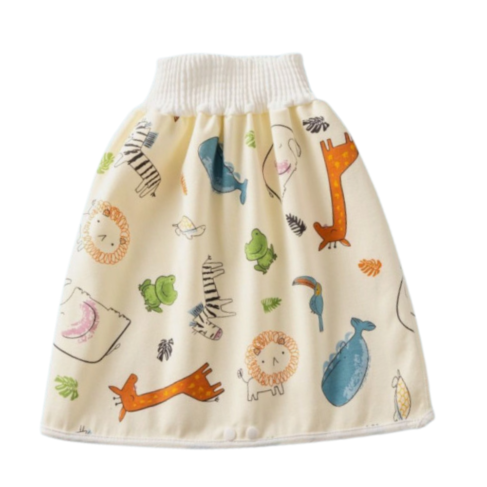 Fralda de pano lavável Gentle&Soft da Qmyliery, com estampa de animais, protegendo contra vazamentos para troca de bebê.