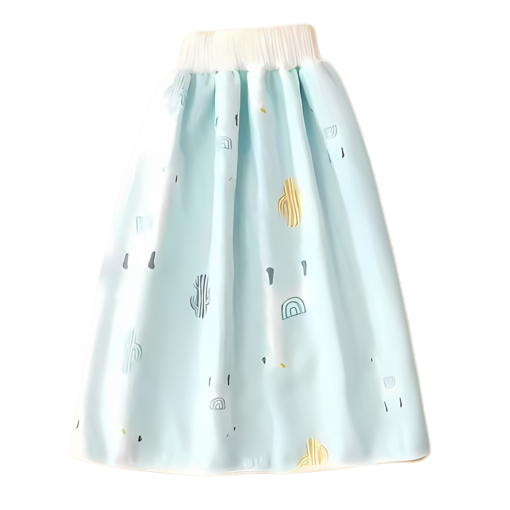 Fralda de pano lavável anti-fugas Gentle&Soft da Qmyliery, de cor azul com estampa de cacto, ideal para troca de bebê.
