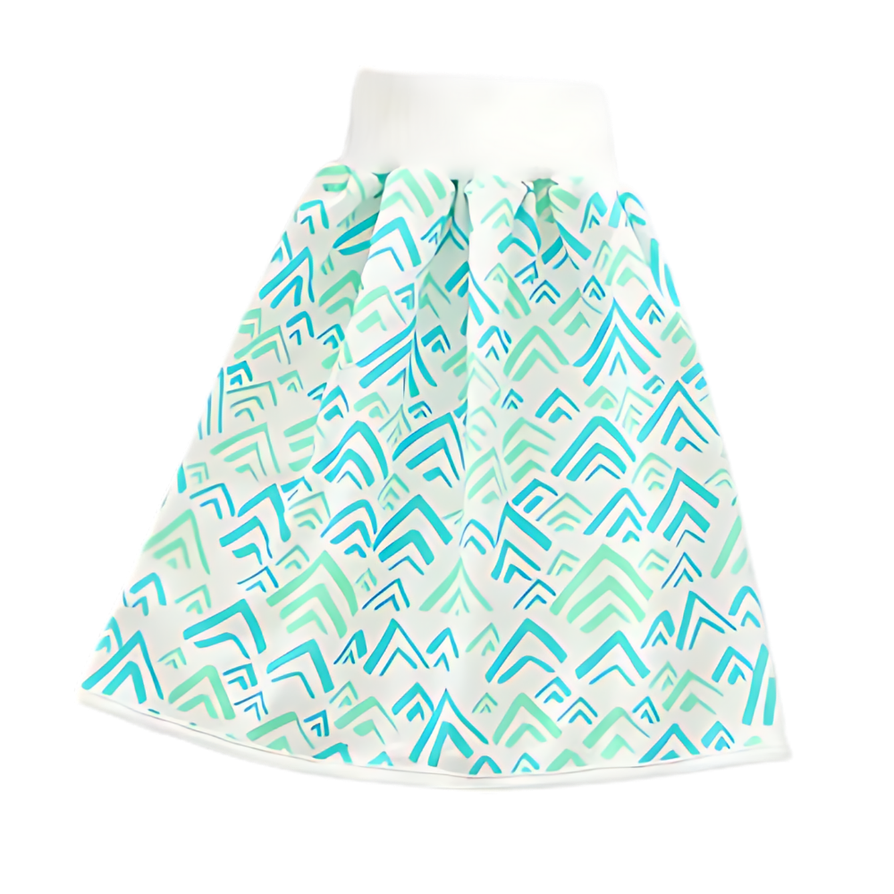 Fralda de bebê lavável Gentle&Soft da Qmyliery, antiderrapante e resistente a vazamentos, em tom azul com estampa suave.
