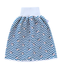Fralda de pano lavável anti-fugas Gentle&Soft para troca de bebê, cor azul com padrão ziguezague, da marca Qmyliery.