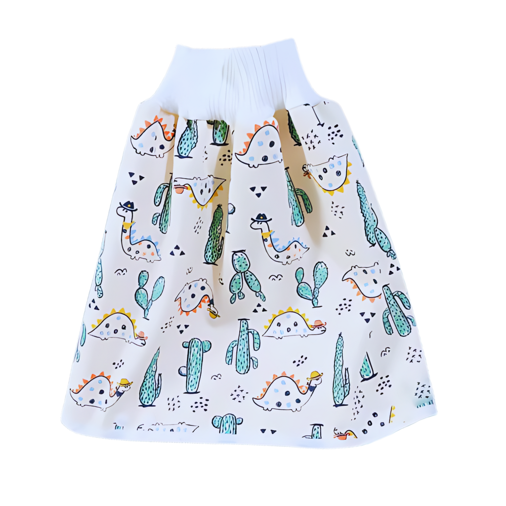 Fralda de pano lavável Gentle&Soft da Qmyliery, anti-fugas, com estampa de dinossauro para troca de bebê.