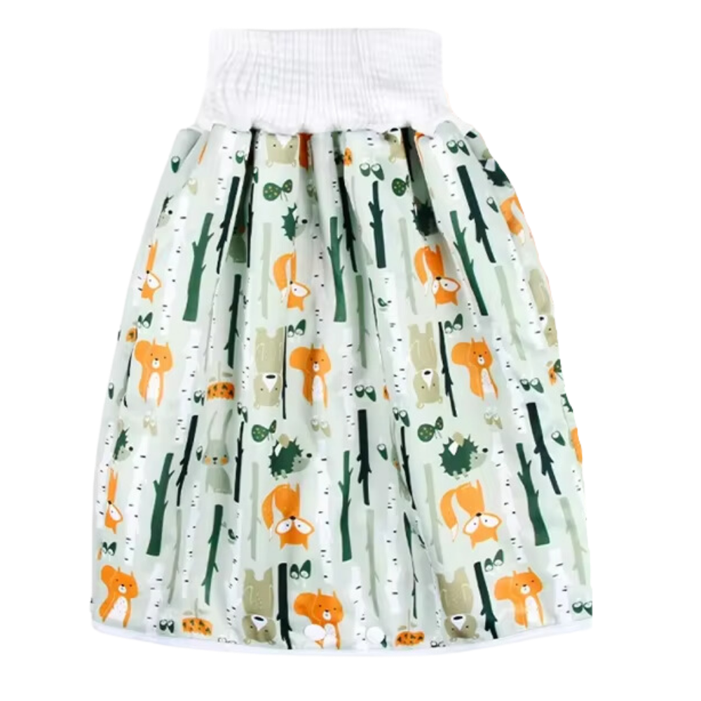 Fralda lavável anti-fugas Gentle&Soft da Qmyliery, para troca de bebê, com estampa de floresta e proteção contra vazamentos.