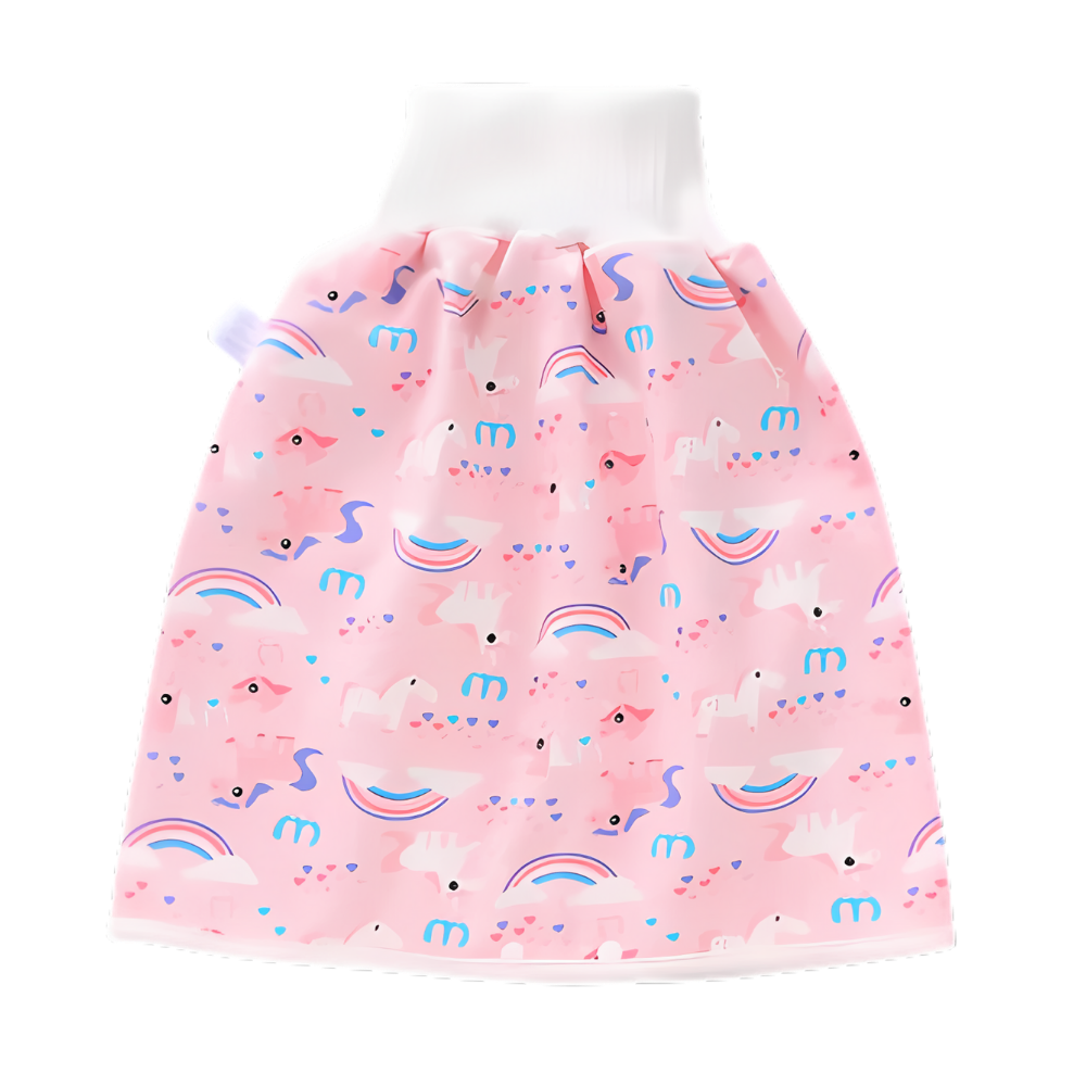 Fralda de pano lavável antissifónique Gentle&Soft da Qmyliery, cor rosa com arco-íris, para troca de bebê.