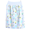 Fralda lavável anti-fugas Gentle&Soft da Qmyliery, roupa de trocador de bebê com estampa de cacto branco e azul, protegendo contra vazamentos.