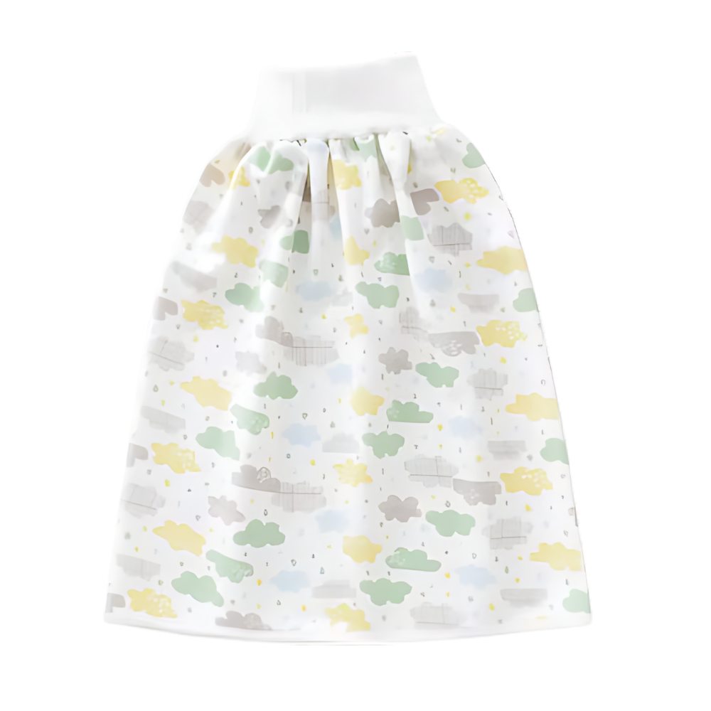 Fralda de pano lavável Gentle&Soft da Qmyliery, anti-fugas, para troca de bebê, com estampa de nuvem branca.