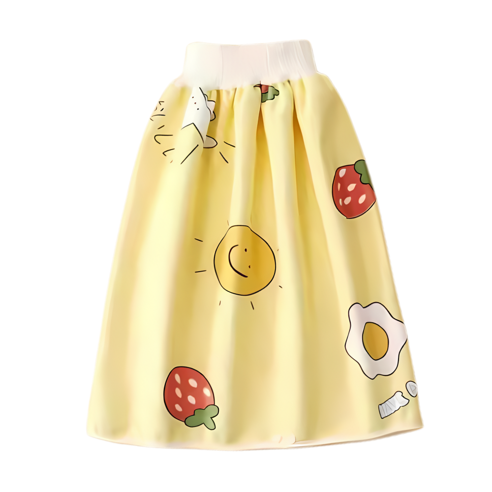 Fralda de pano lavável anti-fugas Gentle&Soft Qmyliery para troca de bebê, amarela e com camada resistente a vazamentos.