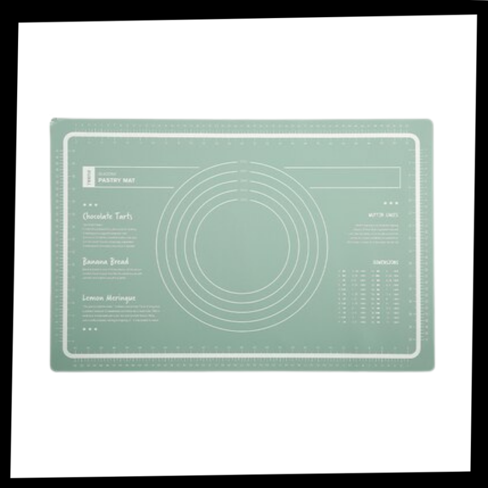 Tapis de cuisson en silicone extra-large Geweyeeli, matière de pâtisserie, surface verte antiadhésive pour cuisson et pâtisserie.