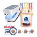 Laser indolor para tratamento de micoses nas unhas, produto cosmético da marca Gh, imagem de equipamento de laser.