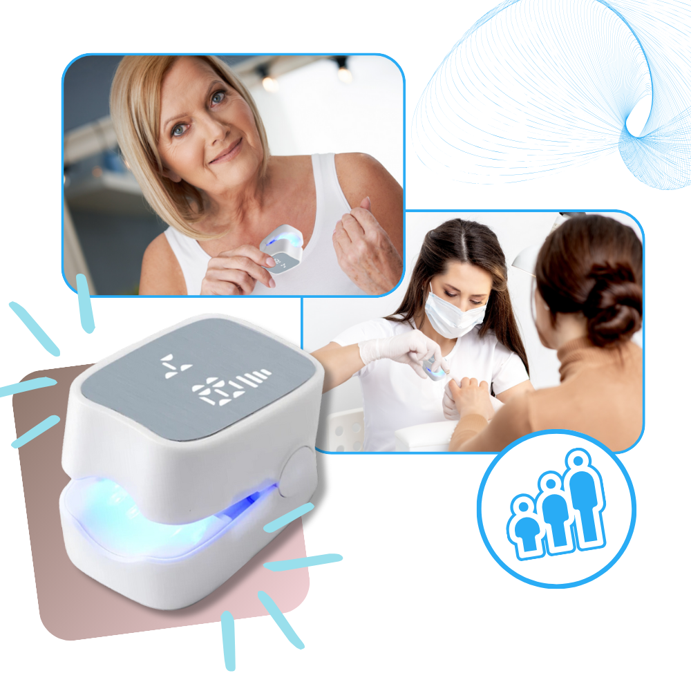 Laser indolor para tratamento de unhas com micoses, produto cosmético da marca GH, dispositivo de terapia eficaz e seguro.