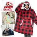 Blusa de cobertor gigante com capuz da marca Jiamy, roupa de dormir confortável e aconchegante para relaxar em casa.
