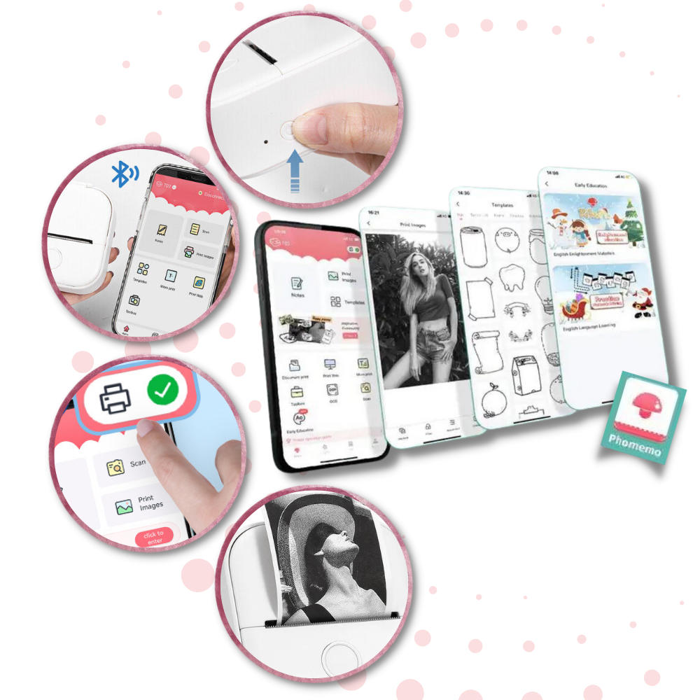 Impressora de stickers sem tinta Giyblacko Phomemo, cor amarela, para impressão rápida de etiquetas e adesivos.