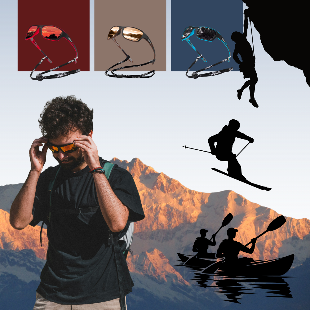 Óculos de sol polarizados Carevas com armação leve, lentes flutuantes e proteção contra reflexos para atividades ao ar livre