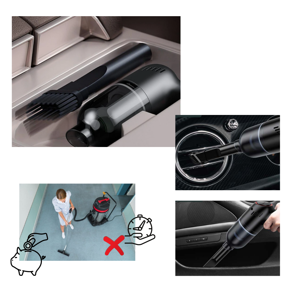 Aspirador de mão sem fio da marca Gliving, compacto e portátil para limpeza de superfícies pequenas.