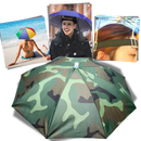 Chapéu parapluie ajustável e mãos livres para atividades ao ar livre, na cor verde militar, da marca Global Bargains.
