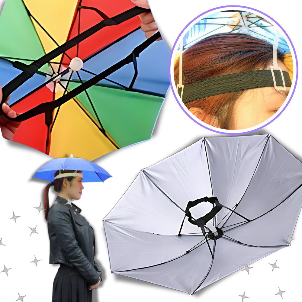 Chapéu guarda-chuva ajustável mãos livres da Global Bargains, ideal para atividades ao ar livre, cor verde militar, proteção contra chuva
