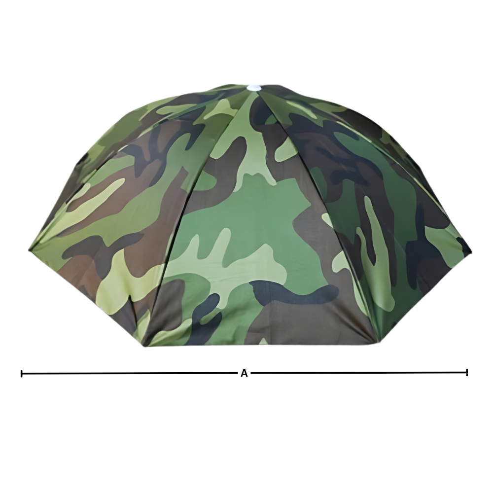 Chapéu parapluie ajustável para uso ao ar livre, com proteção contra chuva, cor verde militar, marca Global Bargains.