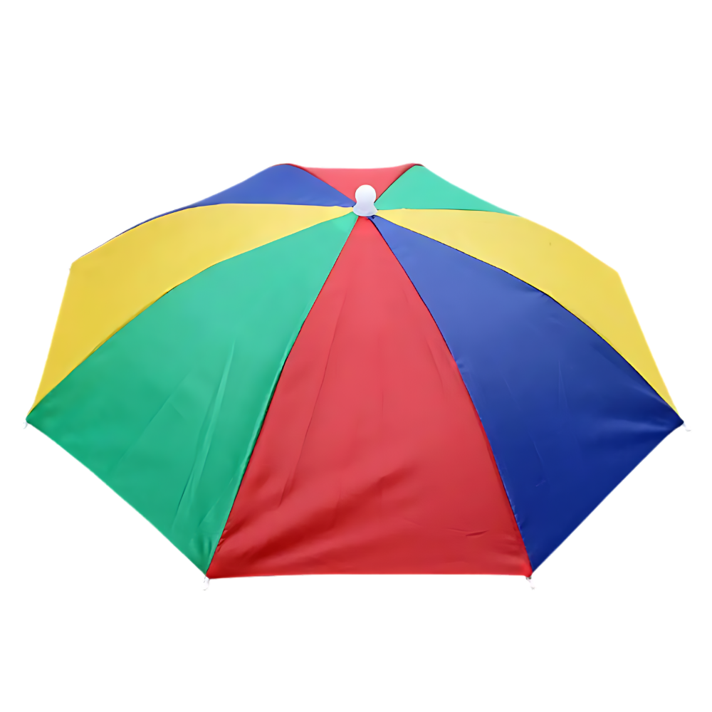 Chapéu-parapluie ajustável para uso ao ar livre, modelo verde militar da marca Global Bargains, com proteção contra chuva.