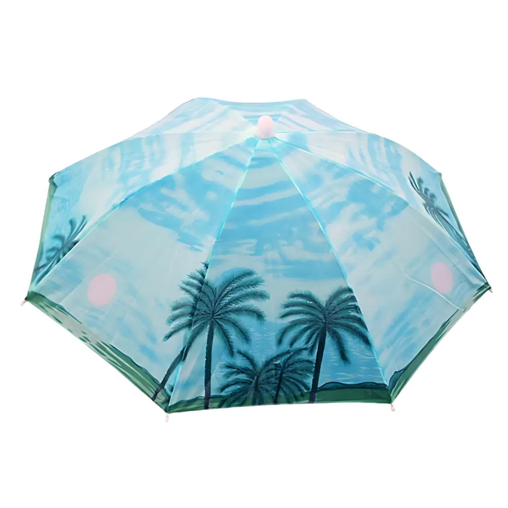 Chapéu parapluie ajustável para uso ao ar livre, estilo verde militar, com design mãos livres, da marca Global Bargains.