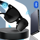 Óculos inteligentes Aspire para tradução global, com design moderno e conectividade, mostrando tela de tradução na lente.