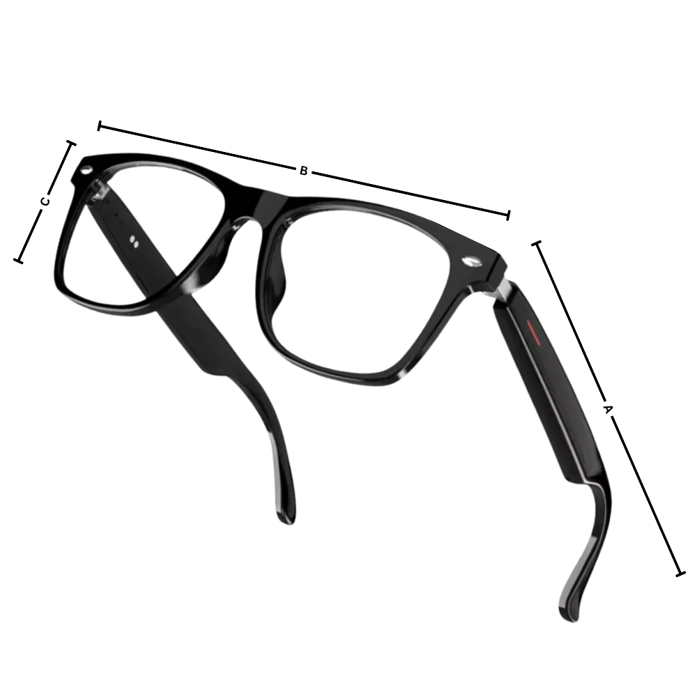 Óculos inteligentes Aspire para tradução global, com lente transparente e acabamento moderno, ideal para facilitar a comunicação multilíngue.