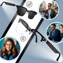 Óculos inteligentes Aspire para tradução global, com armação moderna e lentes transparentes, ideais para comunicação multilíngue.