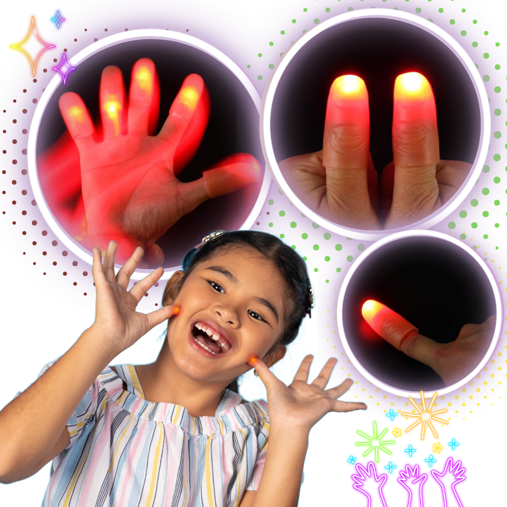 Dedo luminoso para truques de mágica, brinquedo de imitação da marca Newpee, com efeito de luz encantadora para apresentações mágicas.
