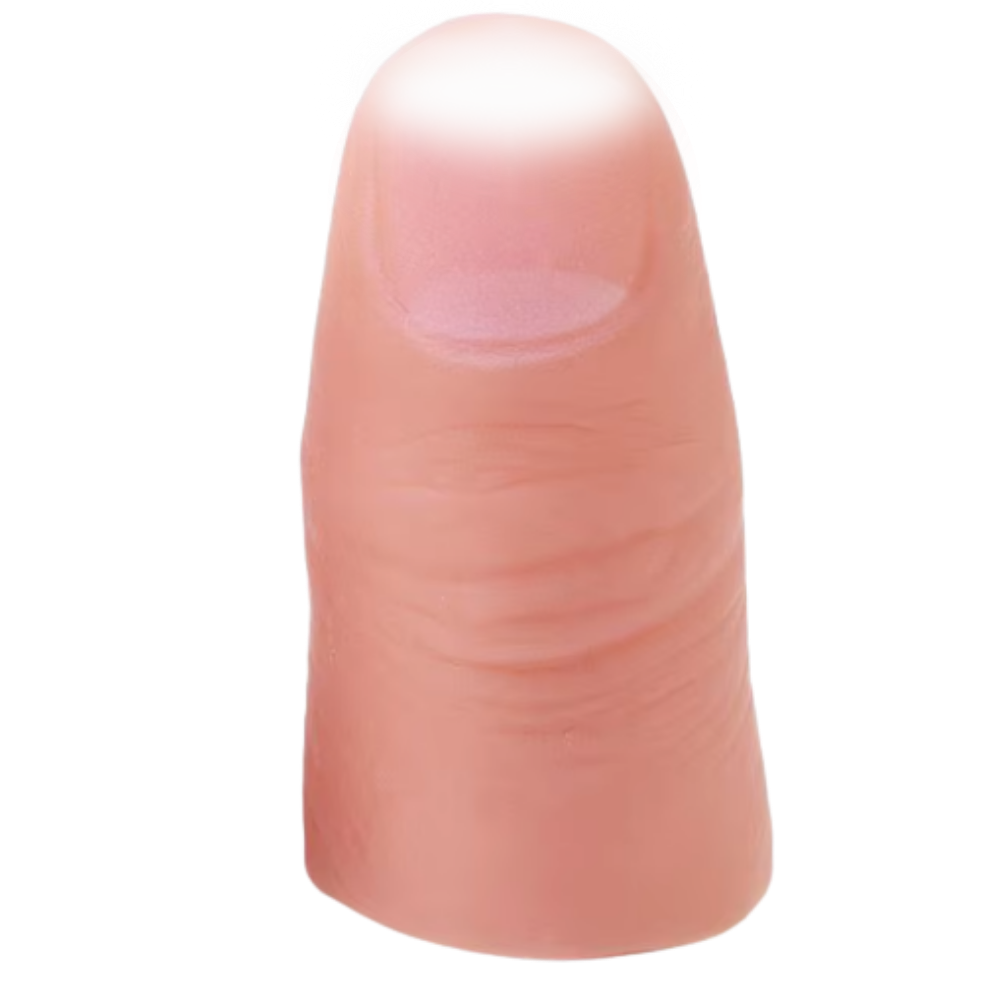 Dedo luminoso branco da marca Newpee, brinquedo de imitação para truques de mágica com efeito de luz.