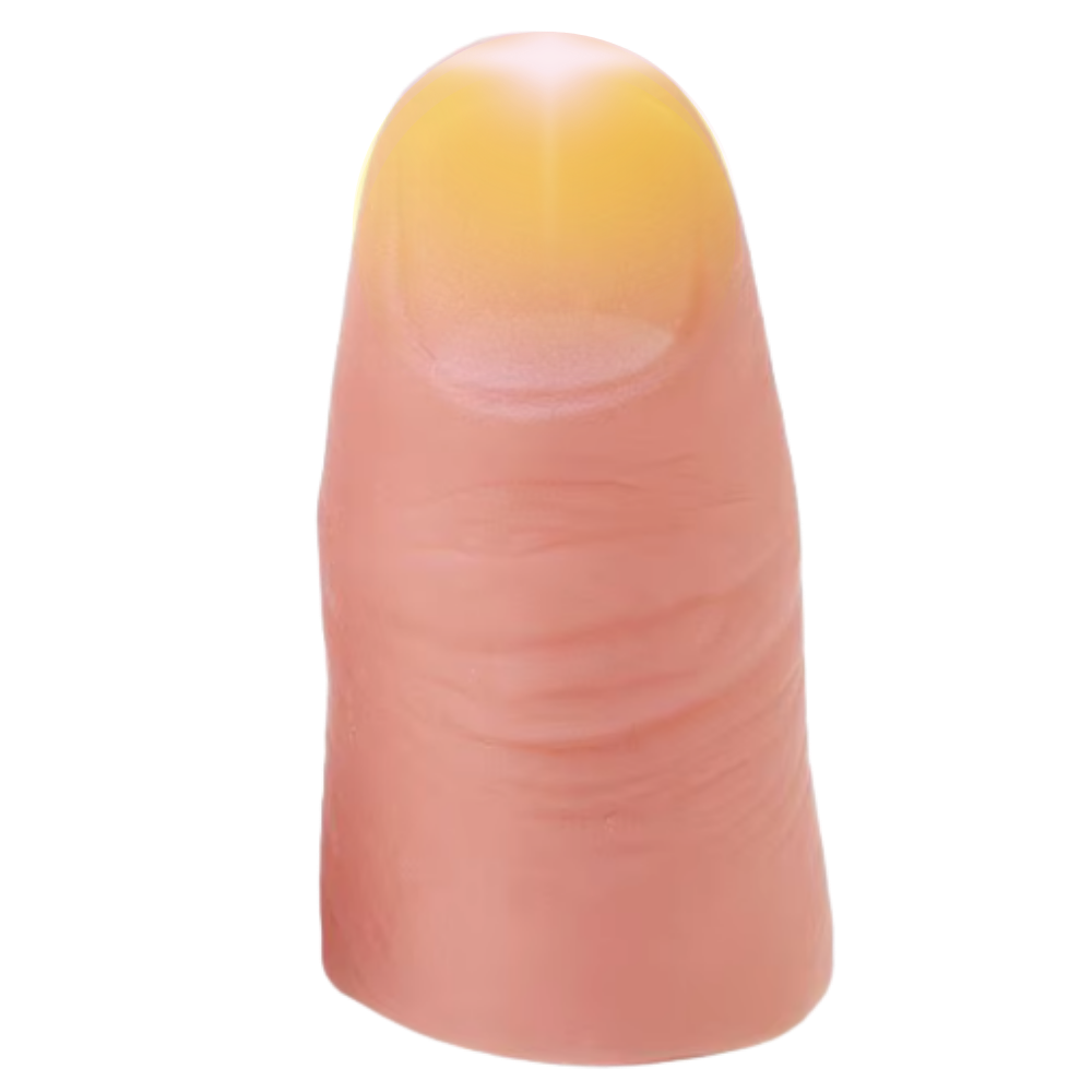 Dedo luminoso amarelo para truques de mágica, brinquedo de imitação da marca Newpee, com efeito de brilho para diversão.
