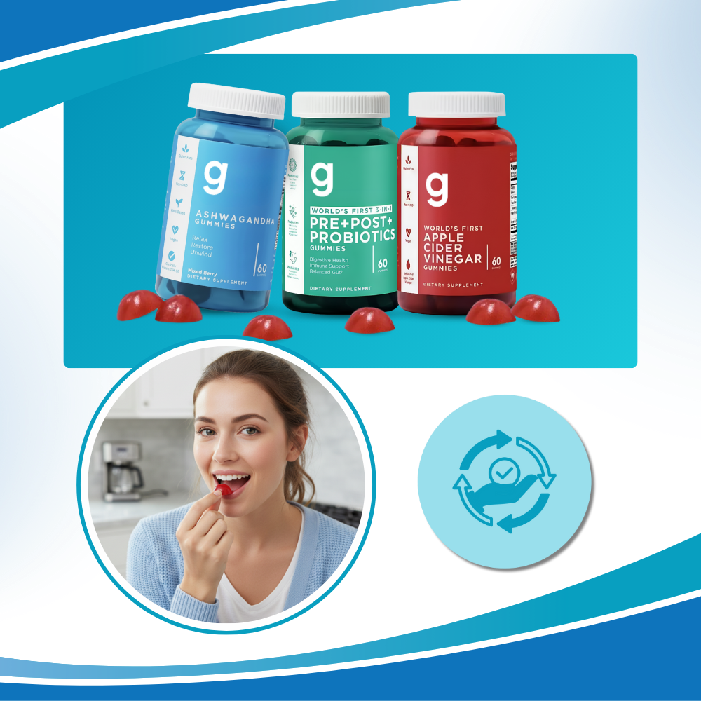 Gomas de bem-estar sem glúten da Goli Nutrition Inc., suplemento de fitness e nutrição com vinagre de maçã.