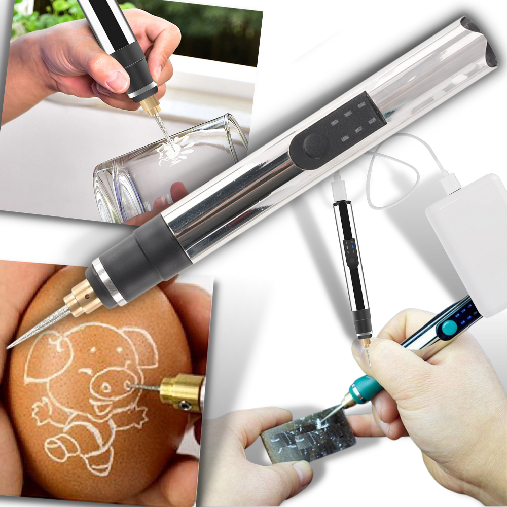 Mini máquina de gravação Goolrc para hobbies criativos, ferramenta portátil para personalizar objetos e artesanato.