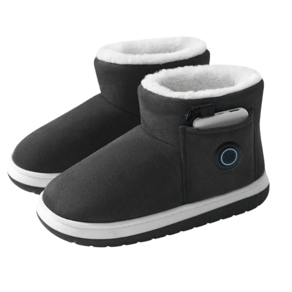 Sapatos Taluosi em algodão aquecidos com grafeno na cor preta, com design confortável e tecnologia de aquecimento eficiente.