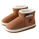 Sapatos Taluosi de algodão aquecido com grafeno na cor marrom, com detalhes visíveis de aquecimento e design confortável.