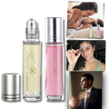 Parfum aux phéromones Green Cosmos pour hommes, longue durée, flacon élégant avec étiquette verte et design moderne.