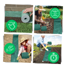 Kit de plantation Gueuusu com tapete de sementes de grama verde de fixação rápida, ideal para gramados bem cuidados.