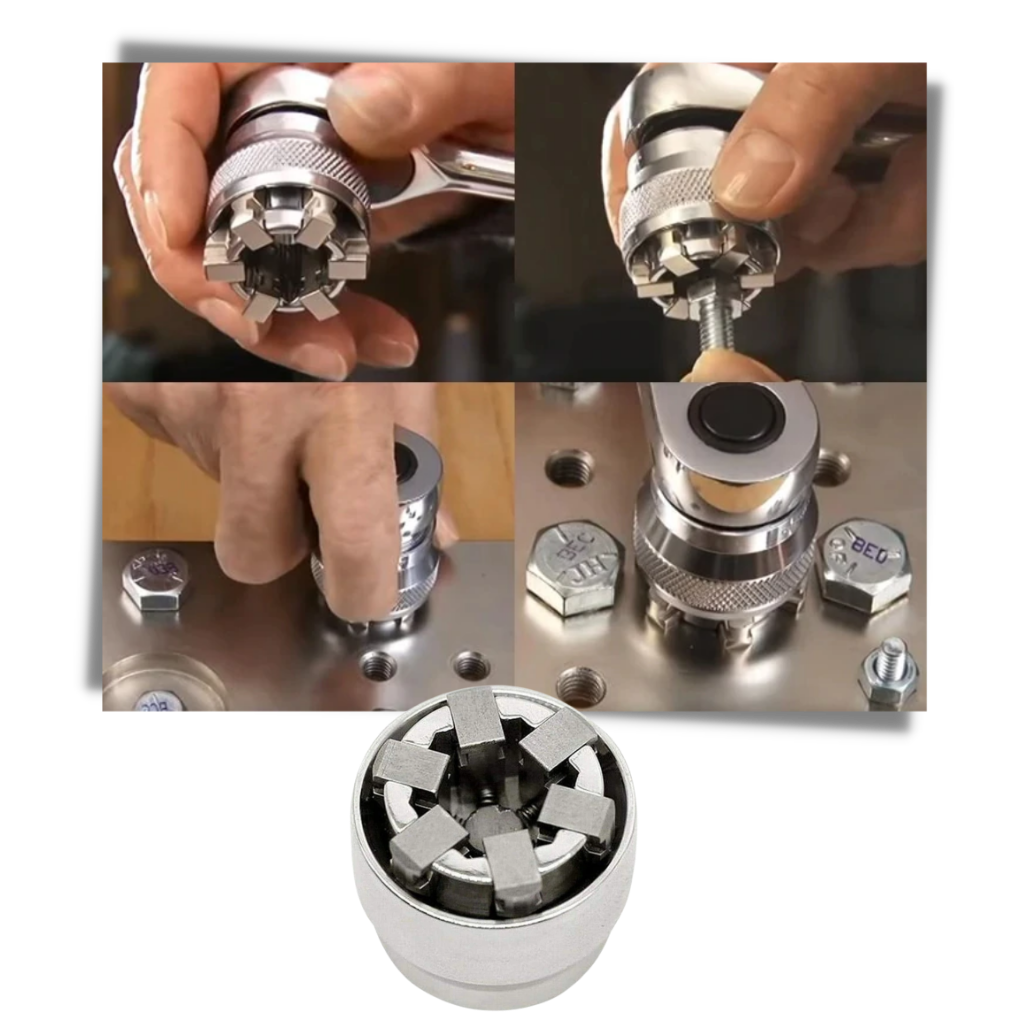 Chave de soquete universal Gukom, ferramenta de chaves para aperto e solto de porcas e parafusos, com design resistente