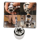 Chave de soquete universal Gukom, ferramenta de chaves para aperto e solto de porcas e parafusos, com design resistente