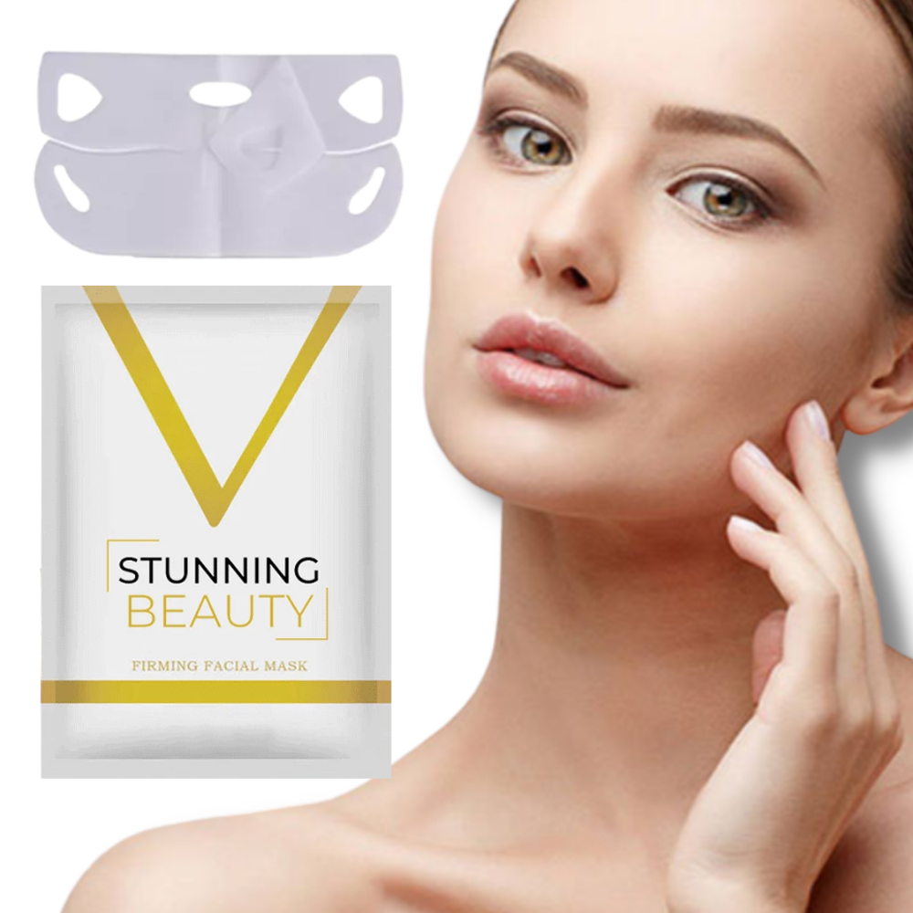 Máscara facial lifting e redutora da marca Gukom, produto de cosméticos para reafirmar e diminuir medidas do rosto.