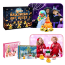 Calendário de Advento de Patinhos temáticos de Halloween e Natal da Tagold, decoração festiva e divertida para a temporada.