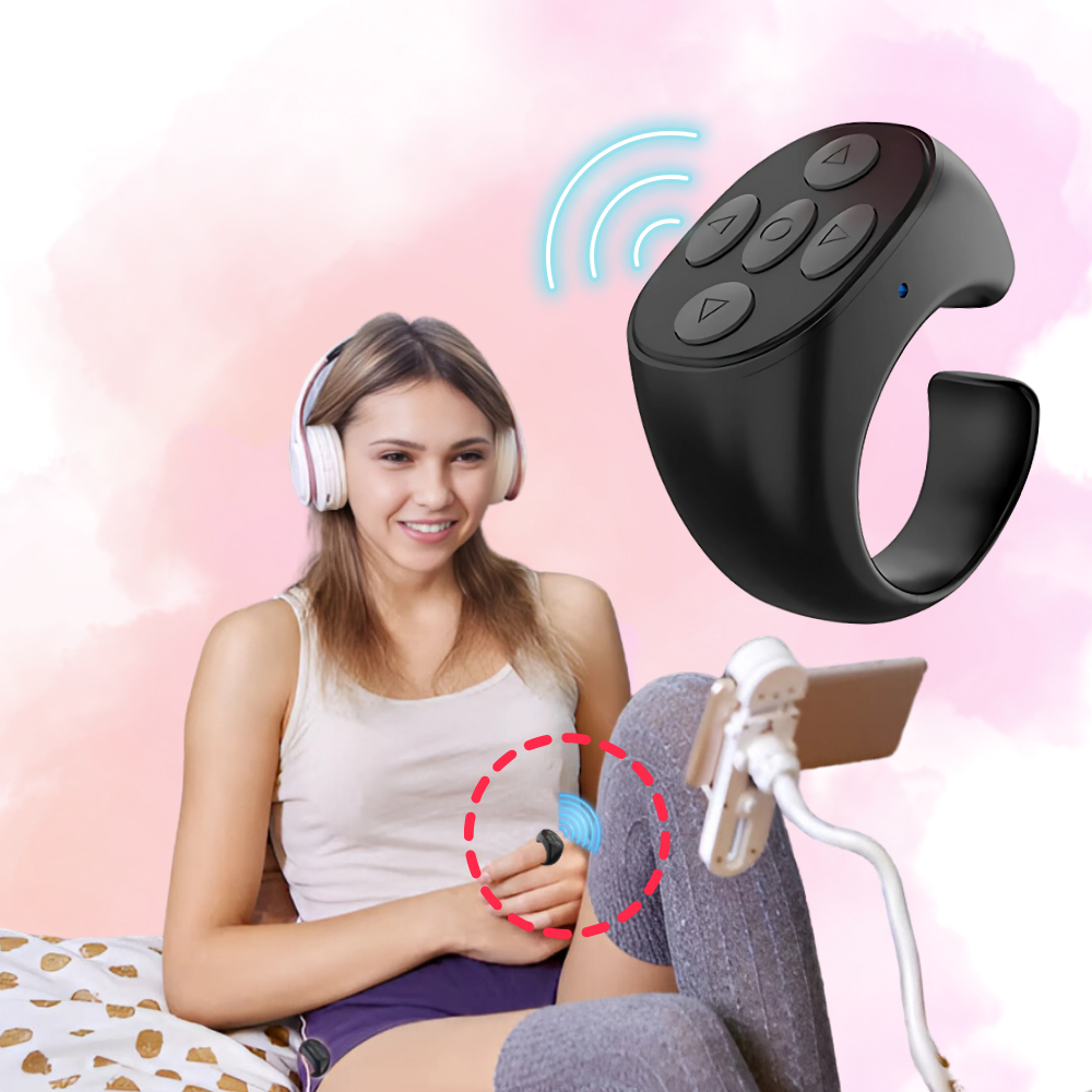 Anel de controle mãos livres da RKZDSR Home para telefonia, com botão de clique único, visível na imagem.