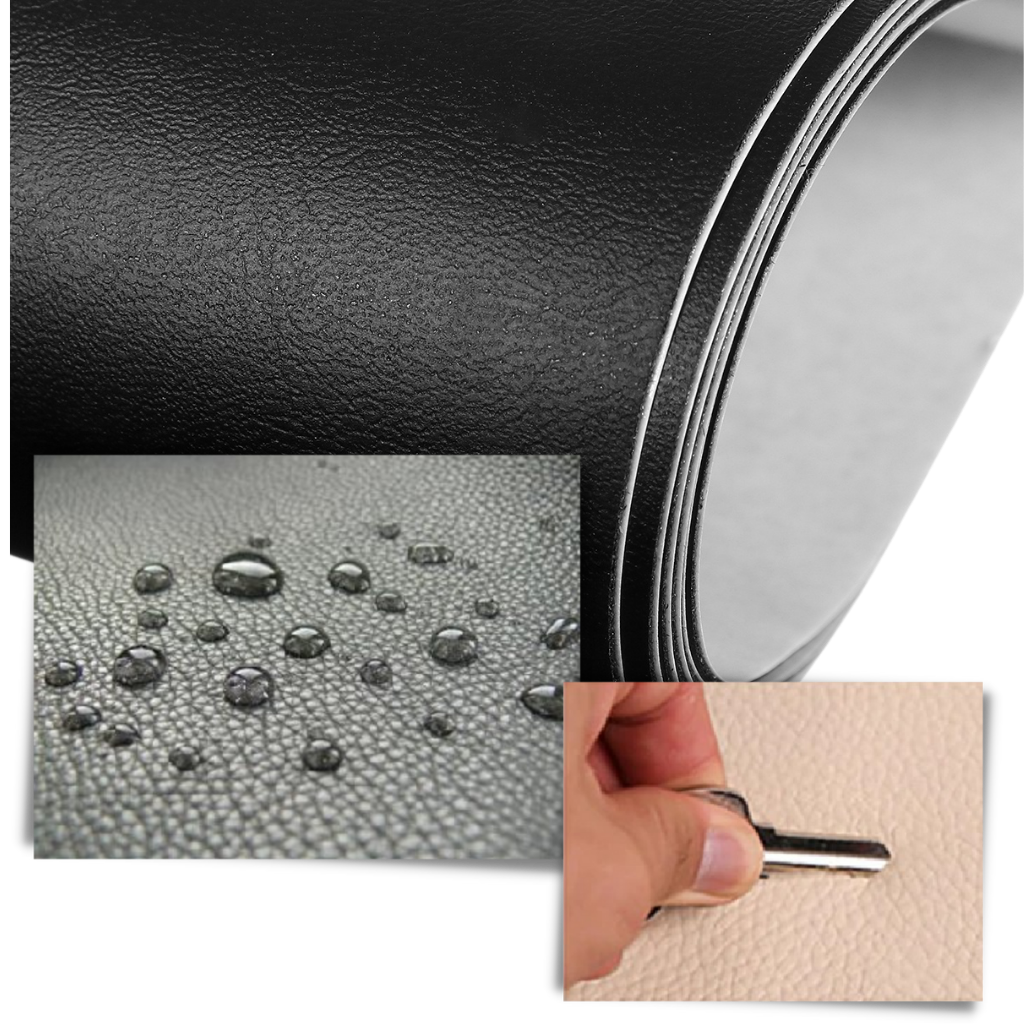 Patch de reparação em couro auto-adesivo Hangaoda para artesanato, preto, ideal para consertos criativos de couro.