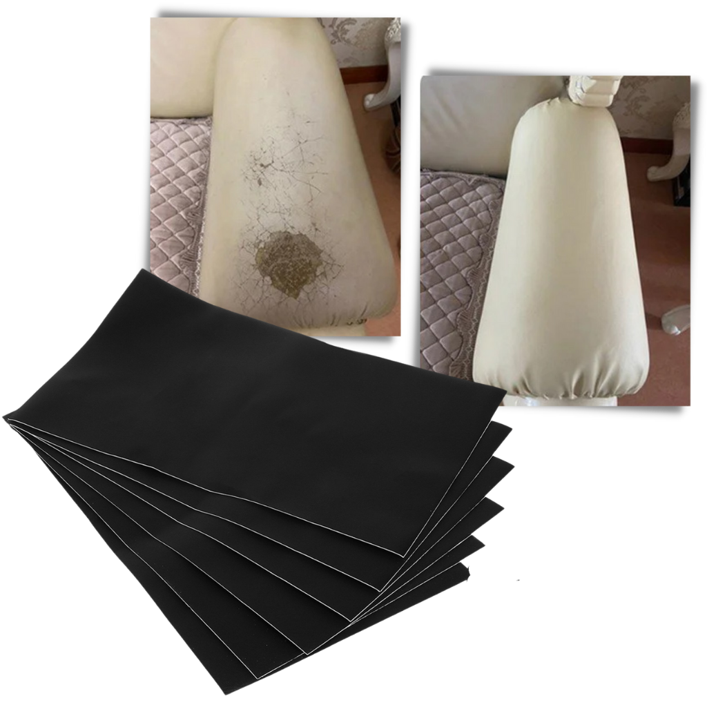 Patch de reparação em couro preto auto-adesivo da marca Hangaoda, ideal para consertos de couro em projetos de artesanato.
