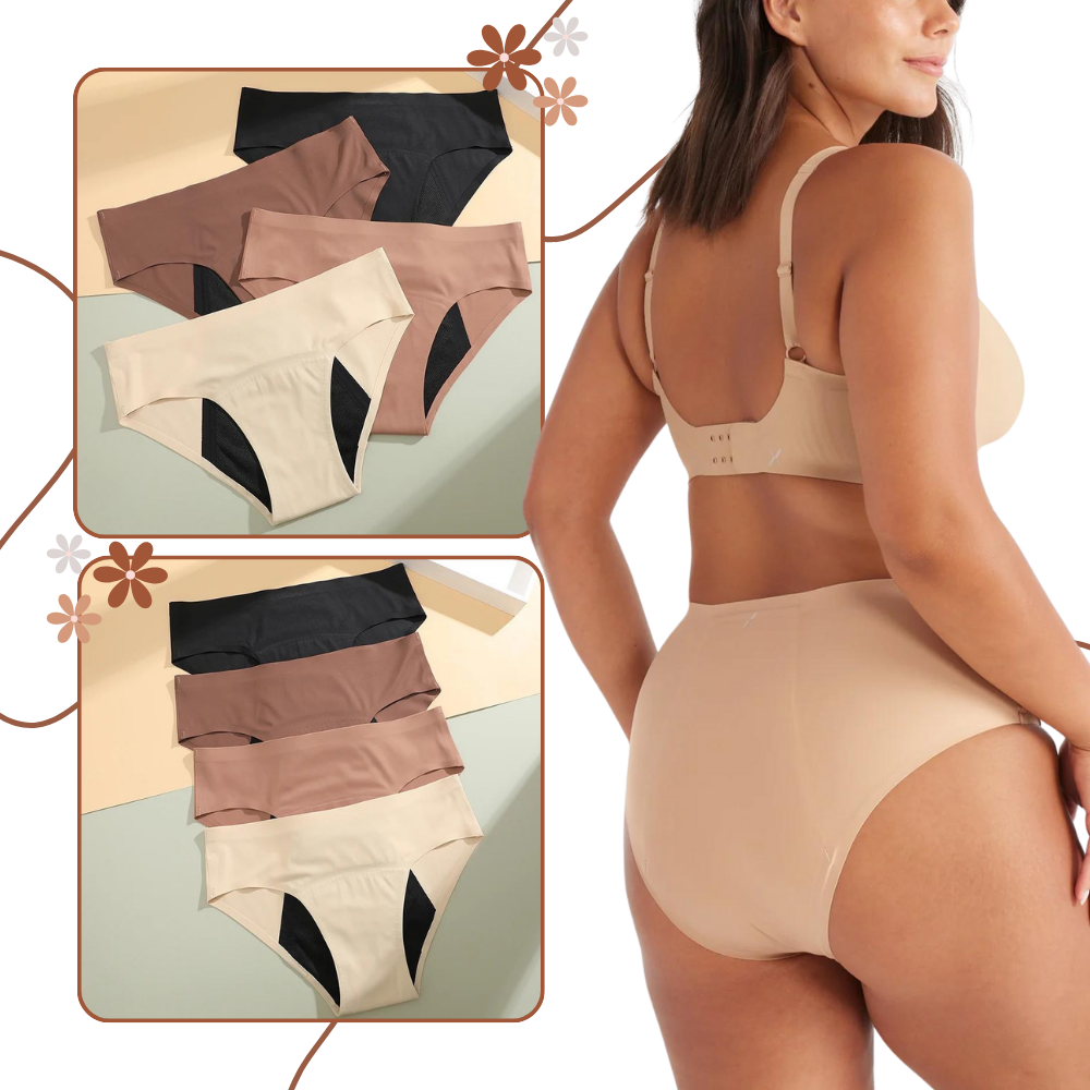 Culotte menstruelle ultra-absorbante da Hardlegix em cor abricot, sob medida como roupa íntima feminina.