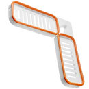 Suporte de armazenamento mural para banheiro Hardlegix, com acabamento laranja e branco, ideal para acessórios de banheiro.