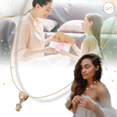 Colar elegante com pingentes para mãe, feito pela marca Haribason, com detalhes delicados e design sofisticado.