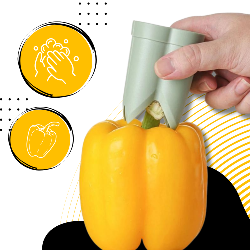 Corer de frutas e legumes inofensivo da EA94574, utensílio de cozinha para remover sementes de forma fácil e segura.