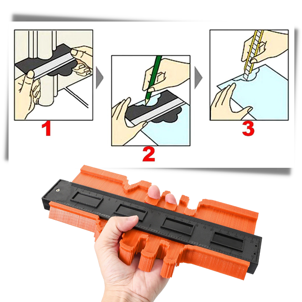 Jauge de duplication de contour Harupink, outil de mesure pour détecteurs, longueur de 12 cm, fabriqué par Harupink.