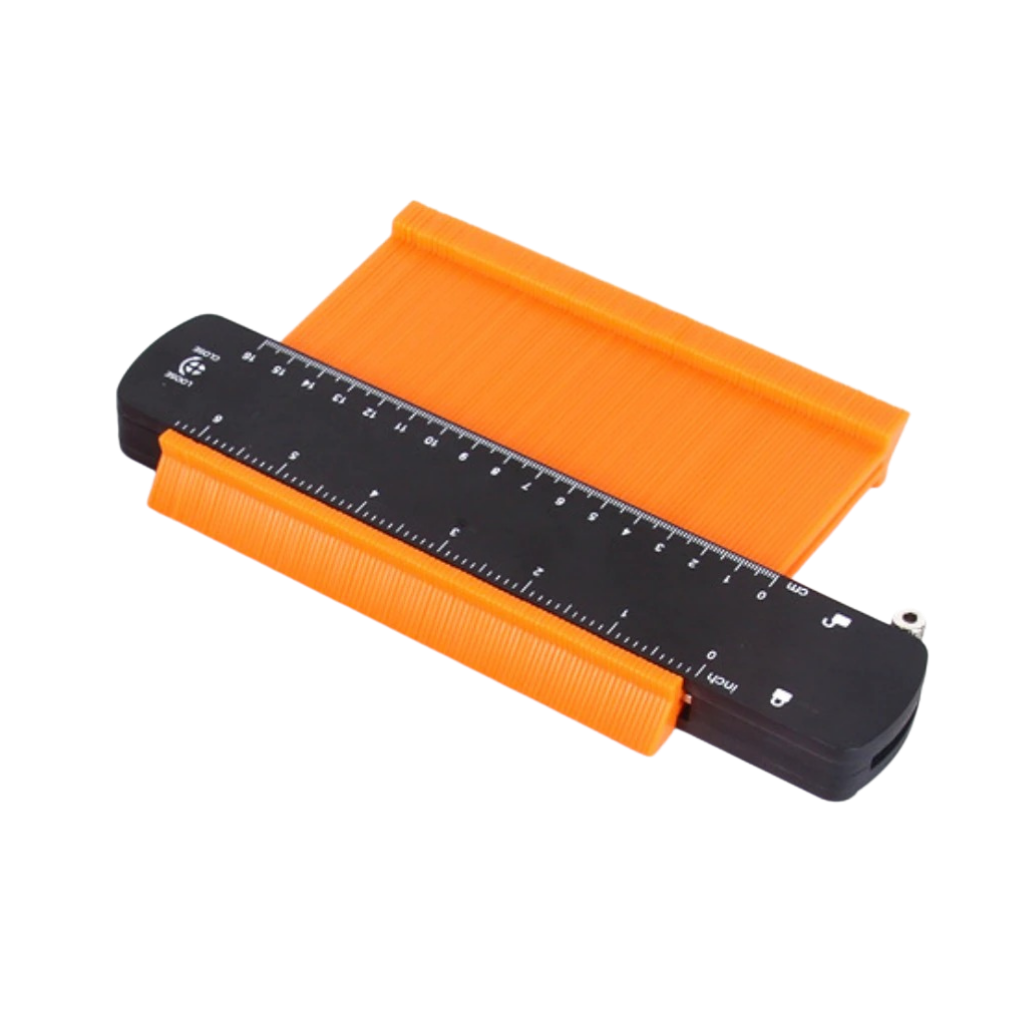 Jauge de duplication de contour Harupink, outil de mesure pour détecteurs, montrant la forme et la taille de 12 cm.