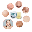 Sabonete antiacne com sal de mar natural da linha de cosméticos Health & Beauty, apresentado em barra.