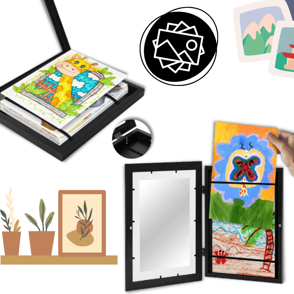 Cadres para fotos HearthSong Lil Davinci com acabamento liso, moldura branca moderna, ideal para decorar fotos.
